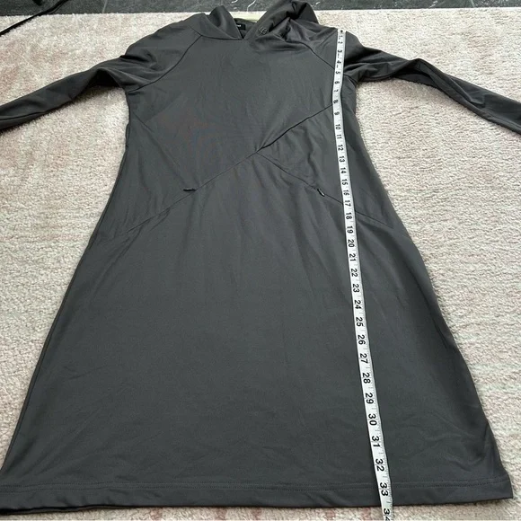 Betabrand Red Eye Charcoal Gray Long-Sleeve Travel Dress Size Small Hooded - Picture 10 of 13